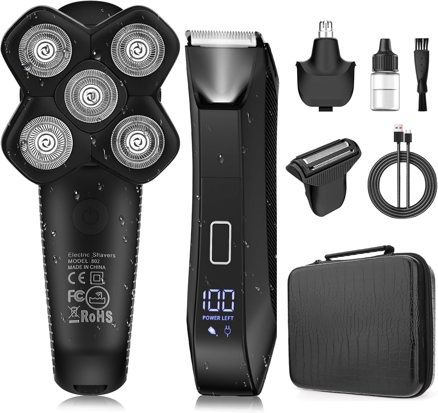 Mens Grooming Kit Case - Rasoi per testa e corpo da