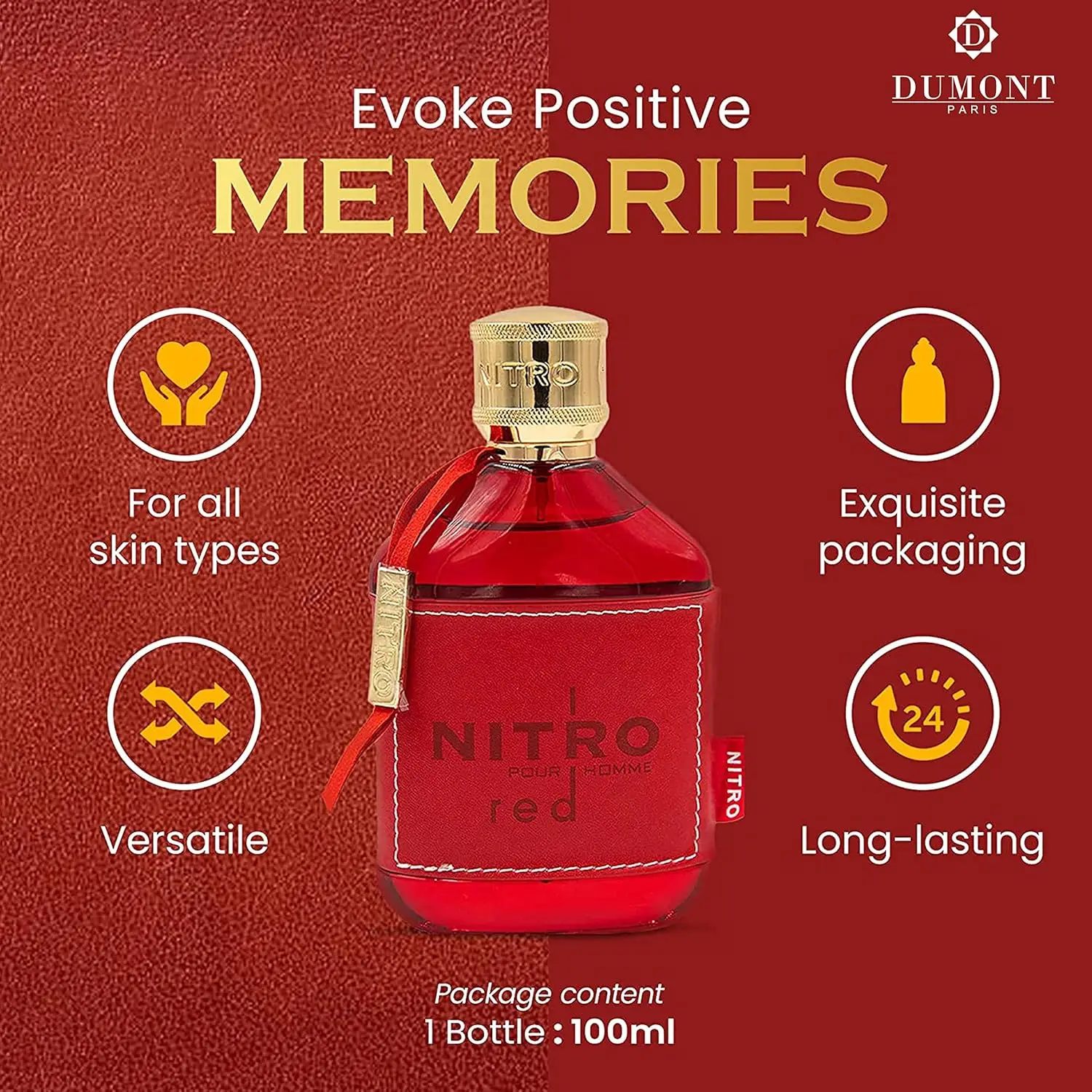 Dumont Nitro Red Intense 100ml - Men'S Grooming Deodorant recensione e prezzo